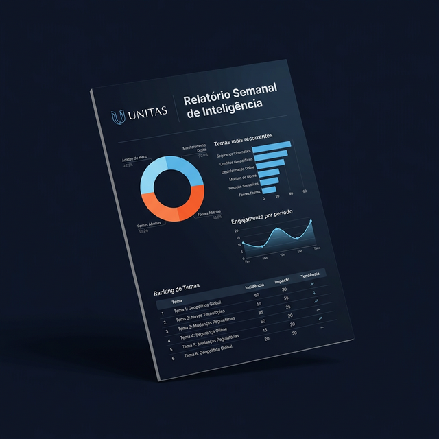 Mockup de relatório estratégico semanal